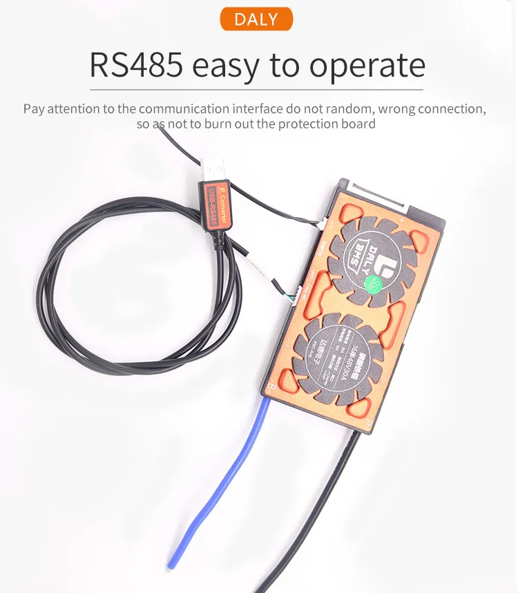 Daly Smart BMS Parts USB-RS485 RS485 Converter To PC For 12V 24V 48V 60V 72V BMS