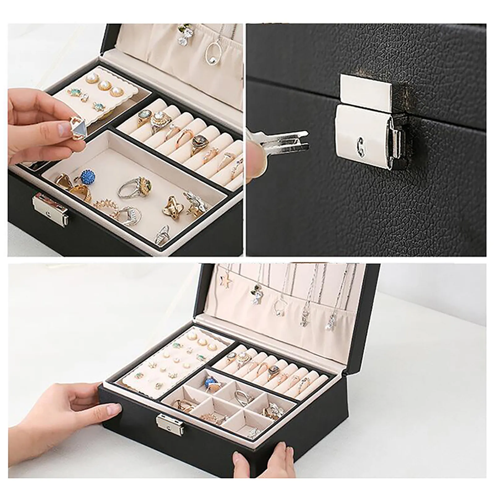 Joyero De Madera Con Cajón, Para Organizar La Bisuteria