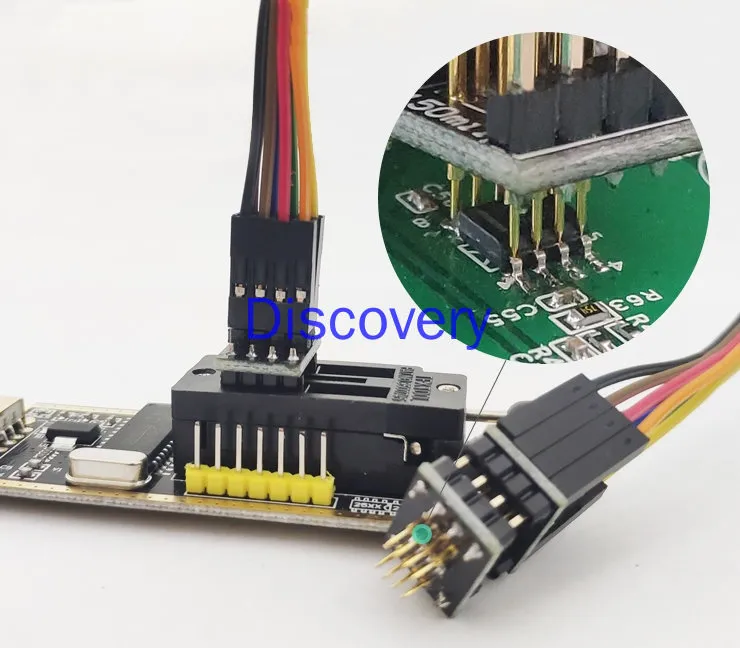 Burn Test Probe Pogo Pin 1.27 Chip SOP WSON SOIC VSOP SPI Flash 8p com cabo 30cm