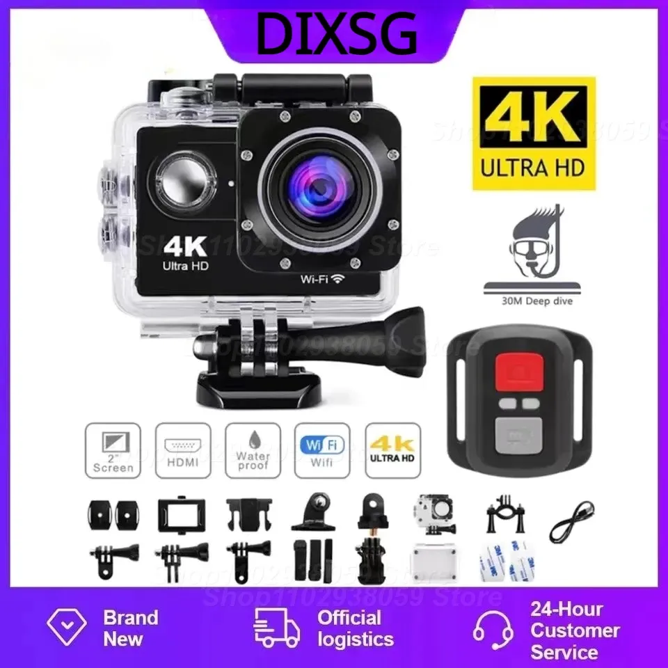 Kameralar Aksiyon Kamerası H9R Ultra HD 4K WiFi Uzaktan Kumanda Spor Video Kamera DVR DV GO Su Geçirmez Pro Mini Kask Kamera