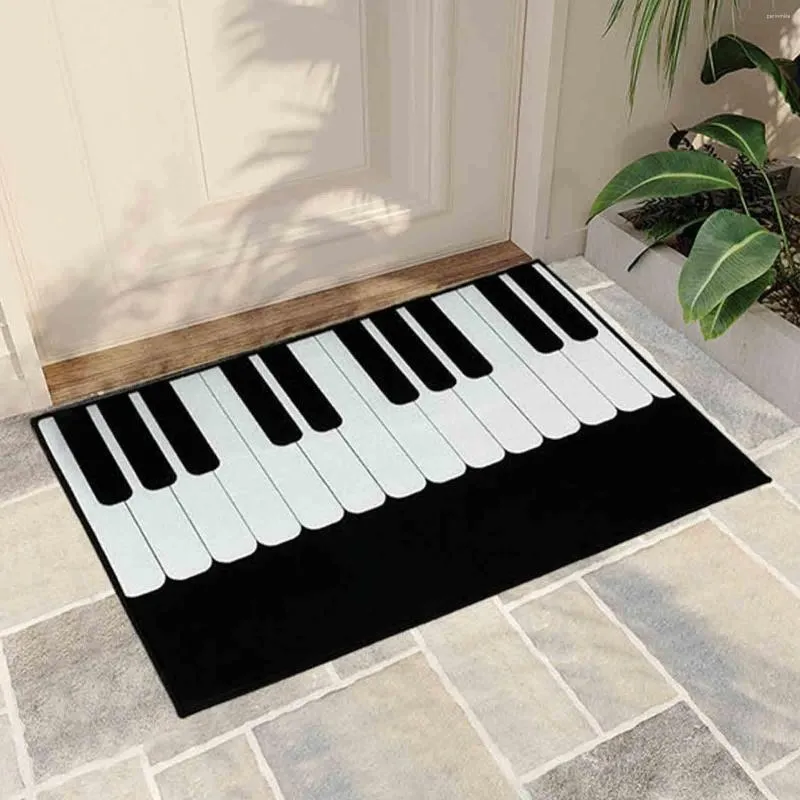 Mattes de bain Piano Keys Porte Mat à la maison décor cadeau Cadeau de devant le plateau de musique Tapis d'instrument de musique pour le salon