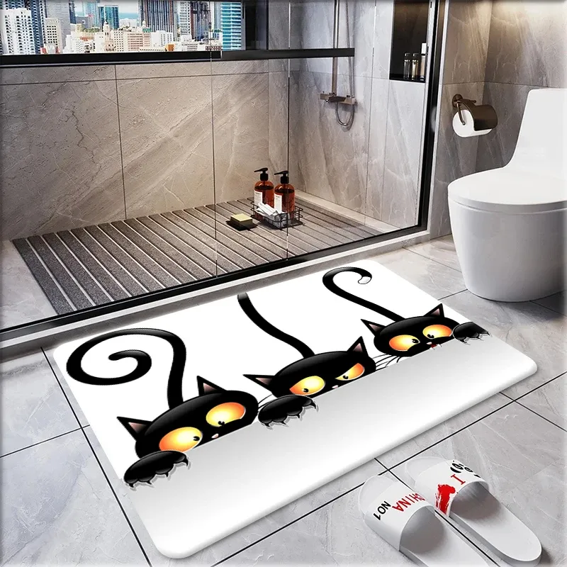 Tapis mignon chat enfants chambre tapis de cuisine sans glissement lavable