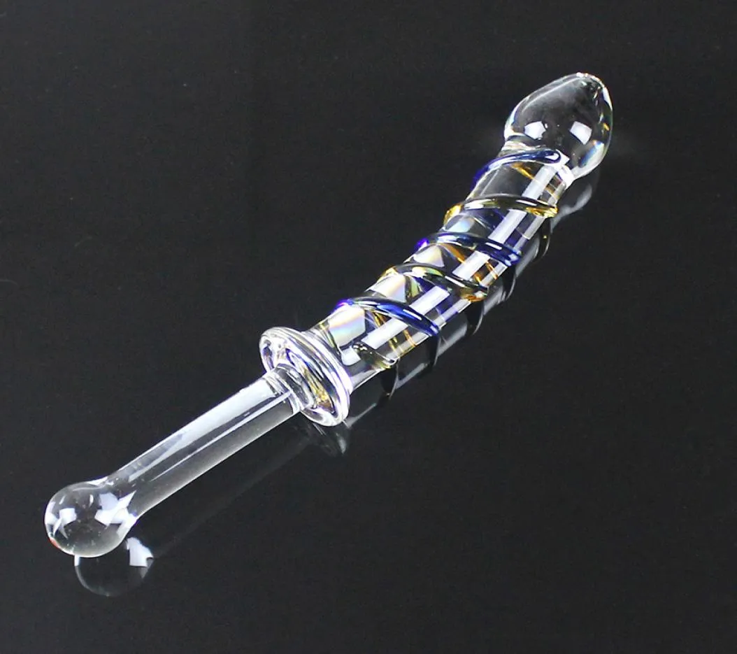 Big Pyrex Glass Dildo Glass Pinis Artificial Dick Double Endred Long Crystal Dildo Penis Anal Perles Plug Plug Produits sexuels Y188434083