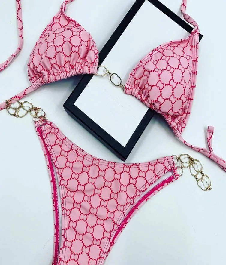 Accessori per lettere classiche dorate da bagno costumi da bagno blu costume da bagno blu sexy bikini swico swimming abita da bagno a due pezzi bikinis5850196