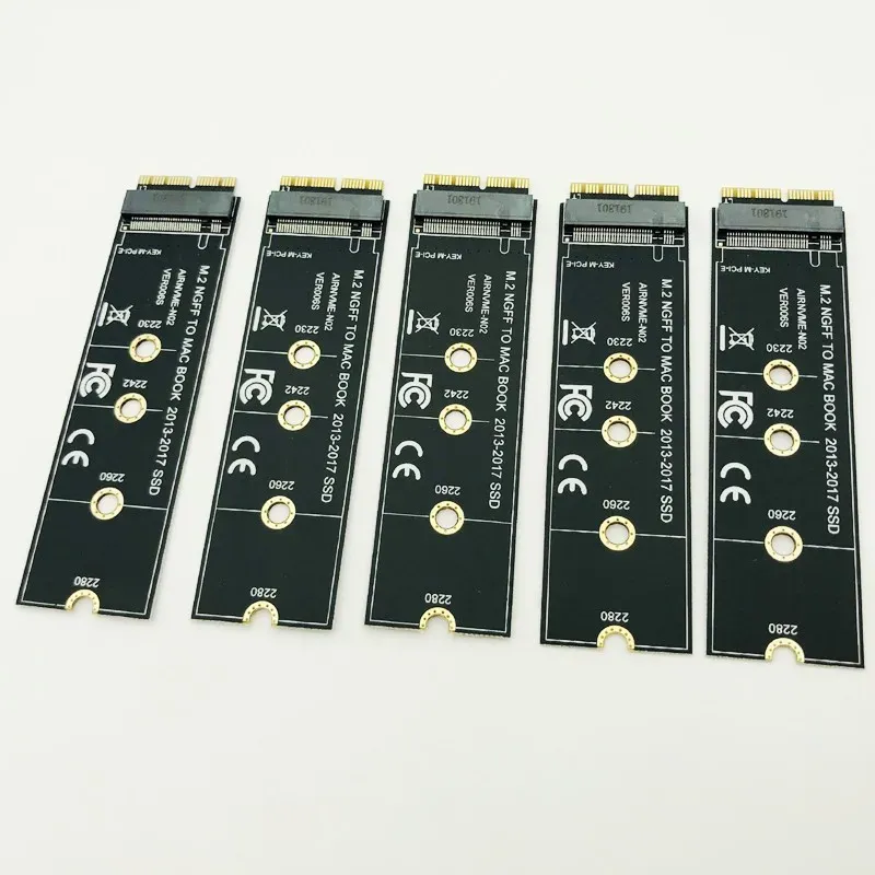 Адаптеры 5pcs NVME M2 SSD -адаптер конвертируйте карту для MacBook Air Pro Retina 20132017 NVME/AHCI SSD Комплект для обновления A1465 A1466 A1398 A1502