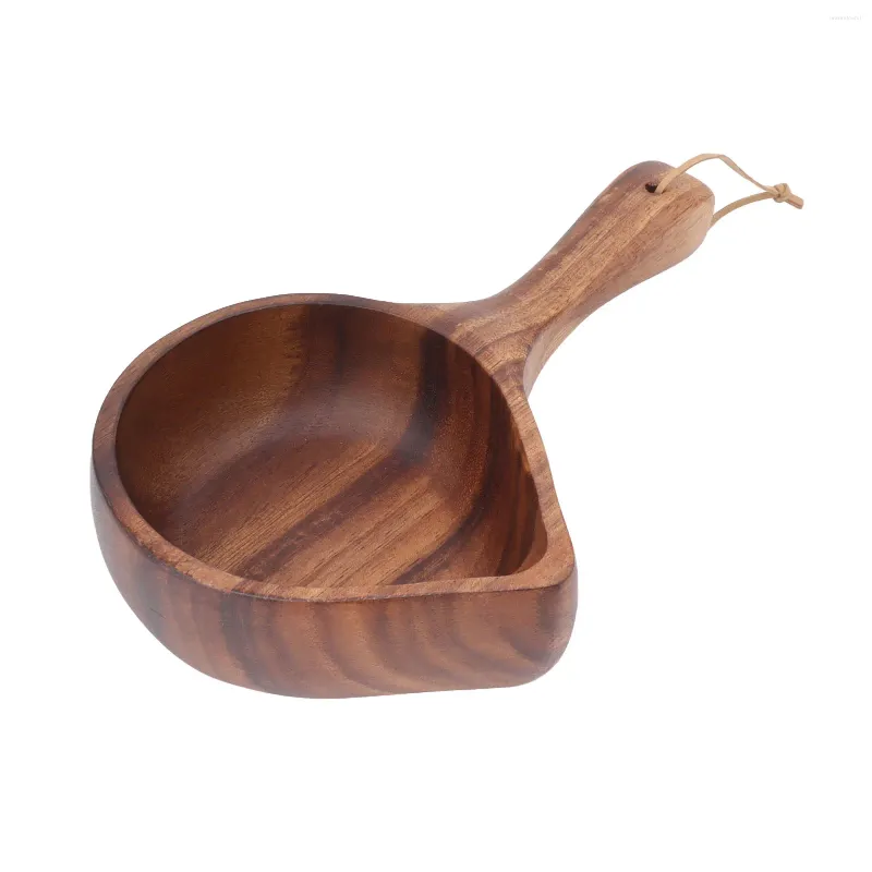 Bowls Noodles Bowl Tableware Easy Pouring Long Handle Soup Wooden Spout Design Wide Application Safe Scoop Shaped For Kitchen