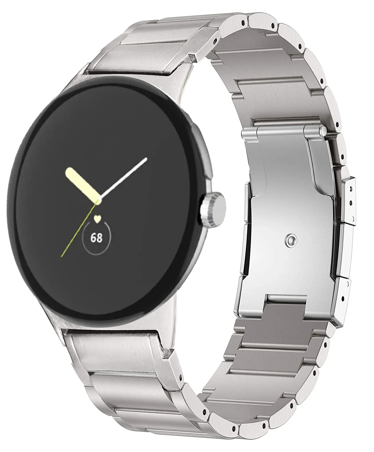 Maktech Titanium Armband für Google Watch, Metallarmband -Gurt mit Schildkröte Schnalle für Google Pixel Watch 2022