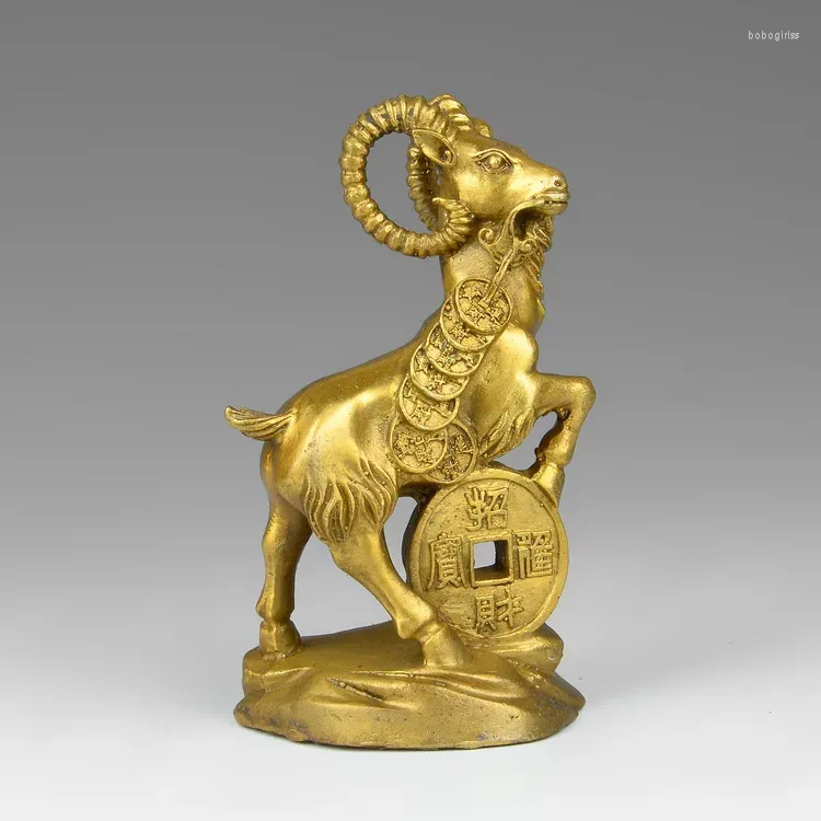 Decoratieve beeldjes Een koperen gelddecoratie feng shui schapen sieraden zhaocai ornamenten