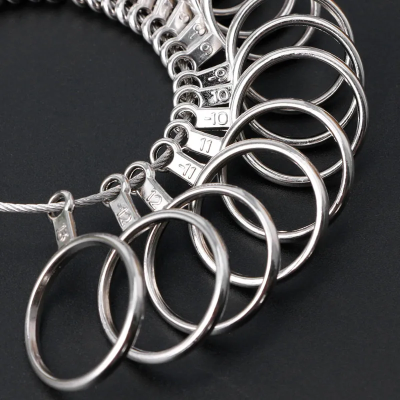 Metal Alloy Finger Size Gauge Measure Tool Jewelry Ring Sizing Tools Multi-specification Finger Gauge Ring Sizer Measuring Tool