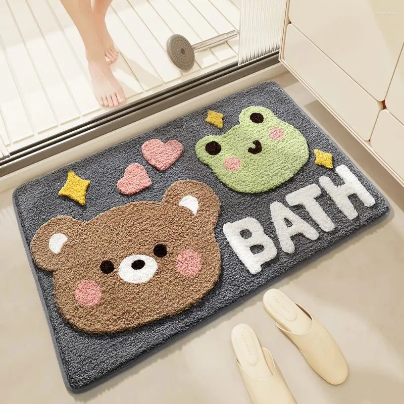 Mattes de bain Dexi Salle de bain absorbant le sol sec rapide pour le tapis tufté tapis anti-glissement Entrée