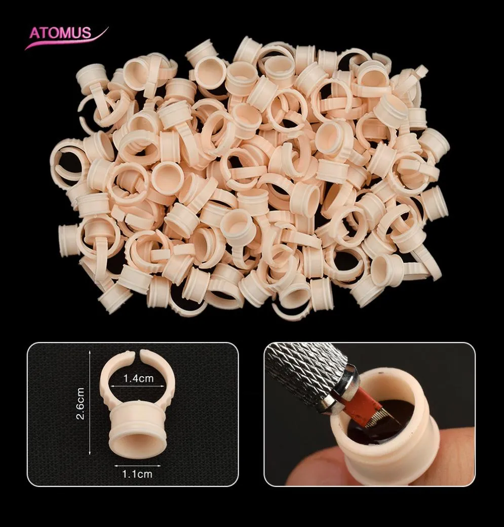 100pcs M Größe Einwegpigmenthalter Ringe Tattoo Versorgung Silikon ohne Abteilung Augenbrauen Tattoo Tool9689225