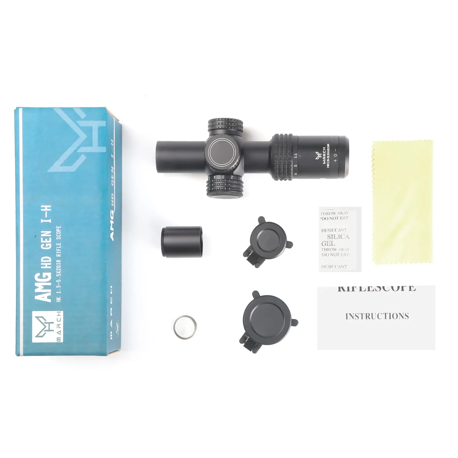 Mart HK1.5-5.5x20ir Sight Yeşil Kırmızı Işıklı Taktik Optik Tüfek Tüfek Kapsamı Keskin Nişancı Airsoft Air Silahlar