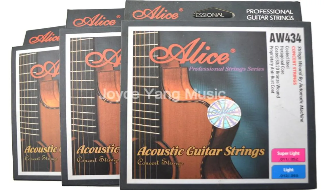 3 Sets Alice AW434L Acoustic Guitar Strings Coated Steel Hexagonal Core Coated 8020 Bronze Wound Proprietary AntiRust Coat3402472