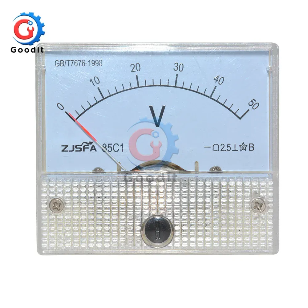 85C1 DC Analog Voltmeter Meter Panel 30V 50V 85C1 Pointer Gauge Panel Amp Volt Voltage Digital Display