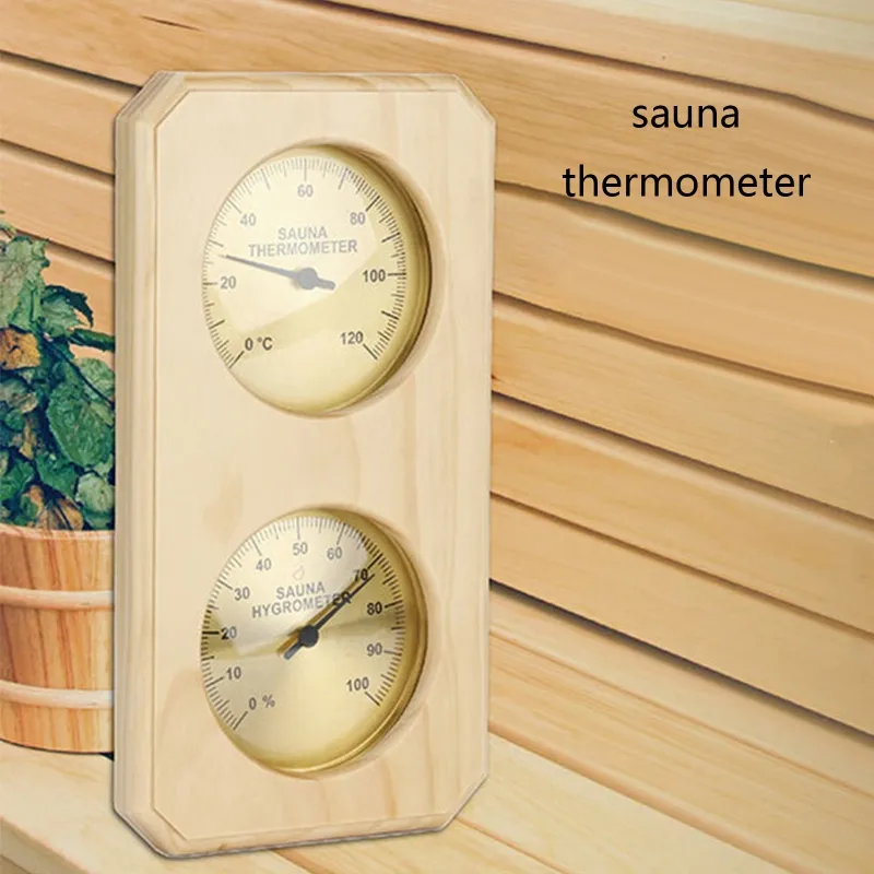 Sauna Thermometer 2 in 1 Wooden Sauna Hygrothermograph Indoor Celsius Thermometer & Hygrometer for Hotel or Sauna Room