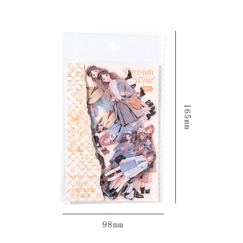 M. Paper 30 feuilles / pack style artistique fille autocollant pour animaux de compagnie pack créatif collage manuel matériaux autocollants papeterie