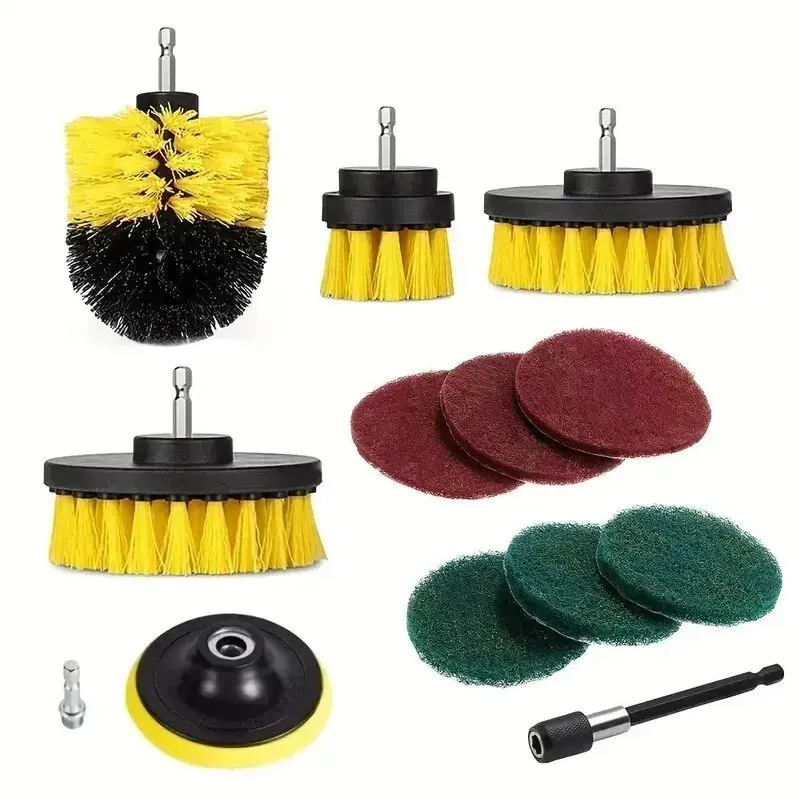 UNTIOR Electric Drill Brush Kit scrubber Cleaning Brush For Carpet Glass Car Kitchen Bathroom Toilet household Cleaning Tools