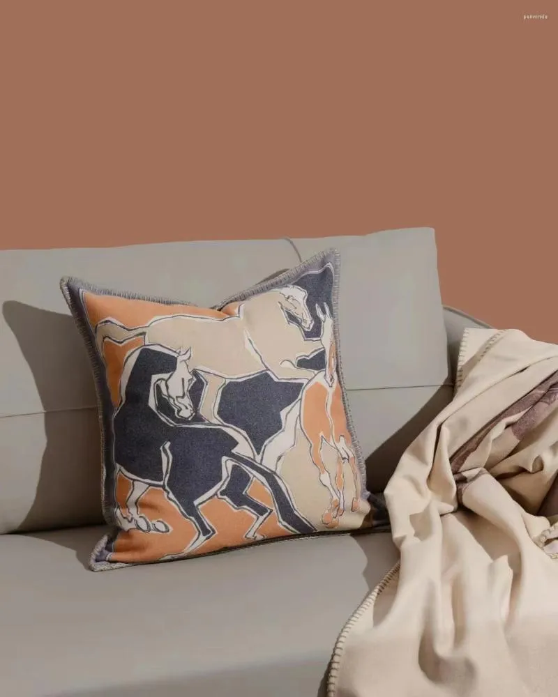 Pobliska wełniana tkanina Luksusowy europejski poduszka krzesło sofa wystrój domu