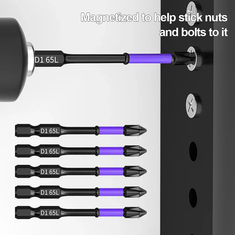 Metal D1 Impact Driver Bit Set Justerbar längd Magnetisk elektrisk borrprofessionell Hex Bit Set för elektrisk skruvmejsel/borr