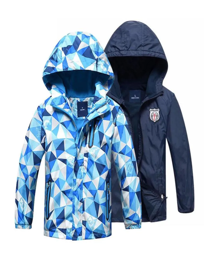 Kinderkleding Kinderen Outerwear Warm Polar Fleece Coat Hooded Waterdichte winddichte babyjongen Jackets voor 312y Autumn Winter LJ2016798535