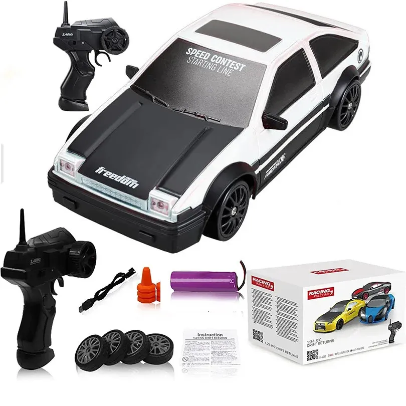 1 24 AE86 Remote Control Car Racing Vehicle Toys for Children 4WD 2.4G High-Speed ​​GTR RC Drift Car Gifts for Adults Kids 240408