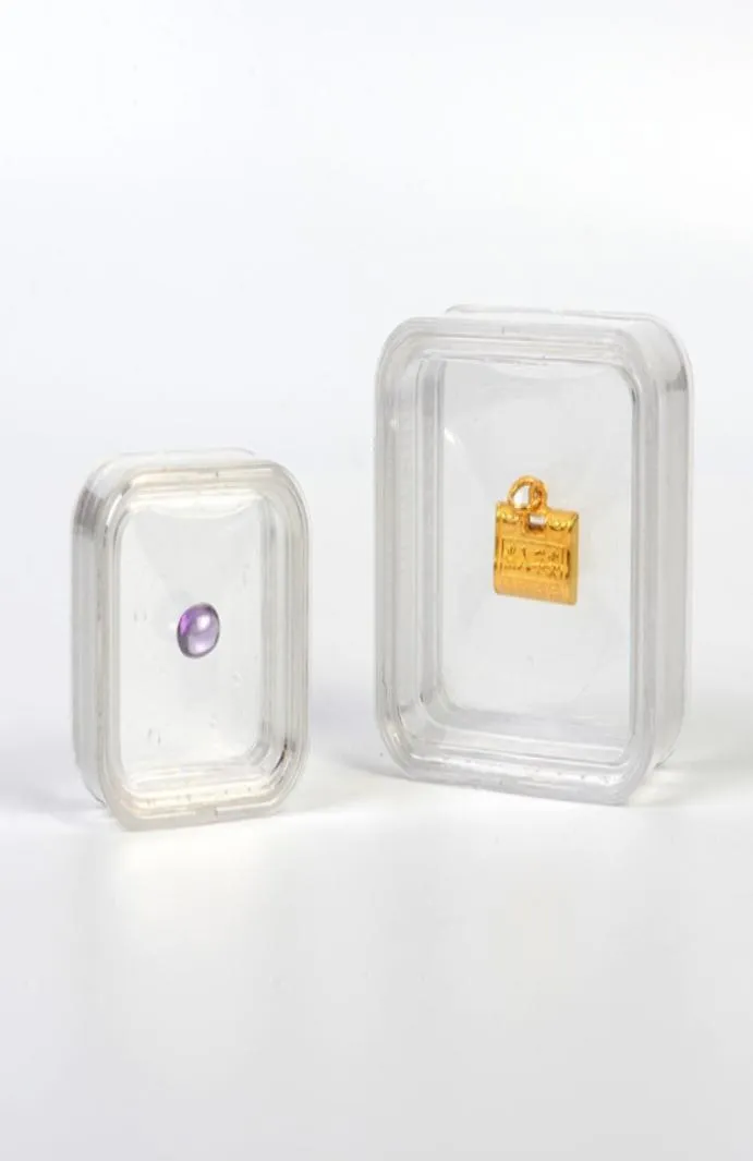 4040mm 55555m mm transparente Exibição flutuante Exibição de brinco de jóias de jóias Caixa de embalagem de jóias de jóias Pet