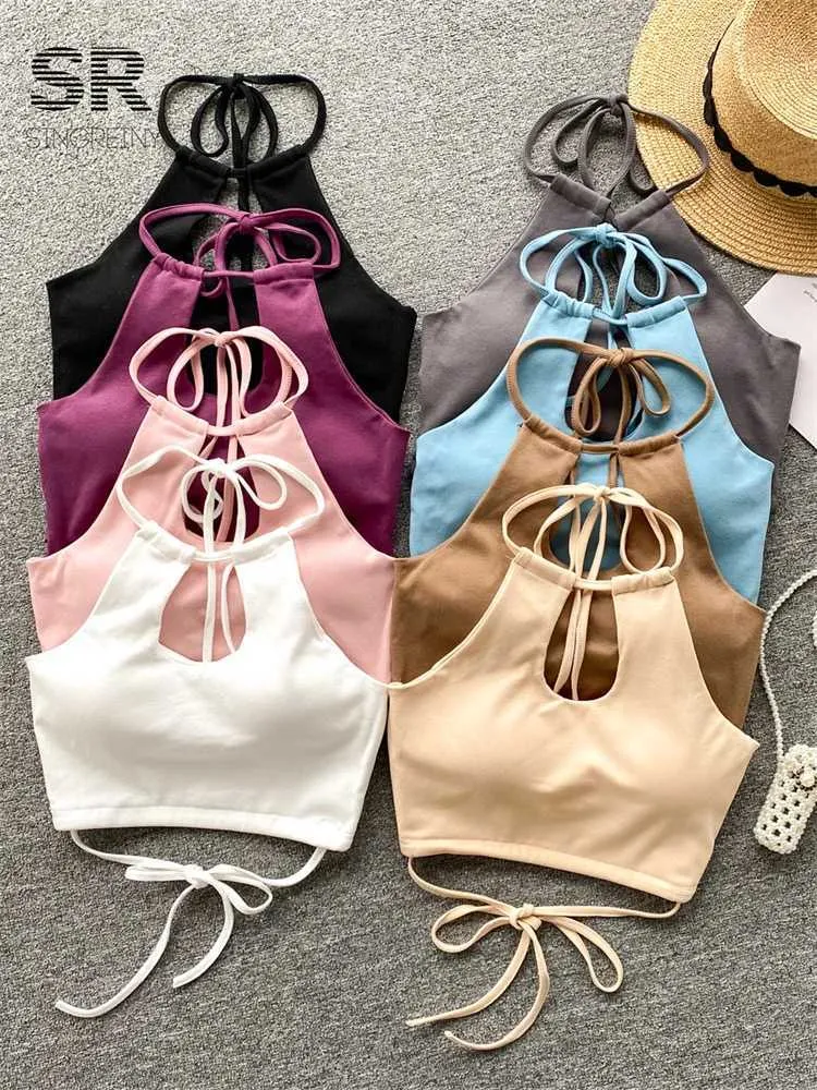 Women's Tanks Camis Singrainy Fashion Backless Sexy Vest Womens Pendant with Hollow Design Elegant Street Womens Street Clothing Summer Vest J240409