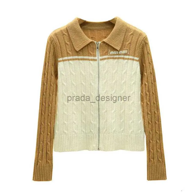 Designer di donne designer Fashion Famiglia Famiglia Spring Coat Famiglia Women Women's Color Color Matching Knitting Cardigan Top Fried Pasta