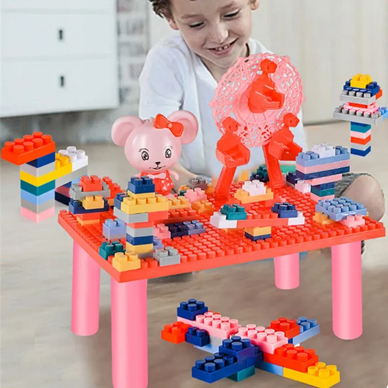 多機能ビルディングブロックテーブル大規模ブロックゲームテーブル互換性のあるクリエイティブアセンブリパズルおもちゃのギフト子供