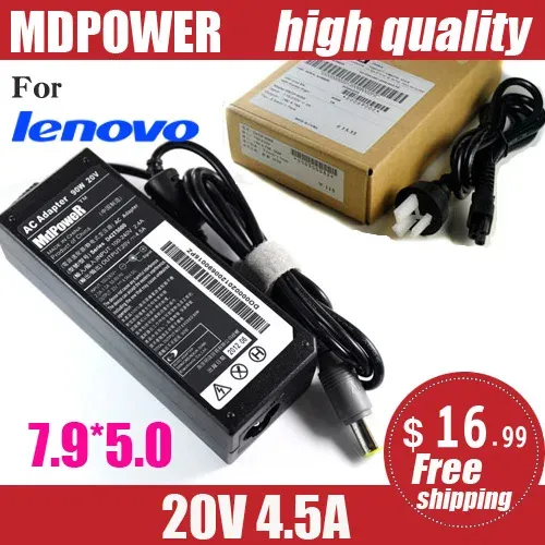 Lenovo ThinkPad 용 어댑터 MDPower L412 L421 L430 L520 노트북 노트북 전원 공급 전원 AC 어댑터 충전기 코드 20V 4.5A
