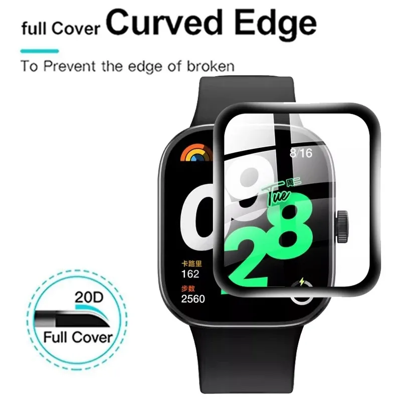 Protecteur d'écran incurvé 3D pour Xiaomi Redmi Watch 3 Lite Smartwatch Redmi Watch 2 Lite Watch4 3 Film de protection actif pas verre