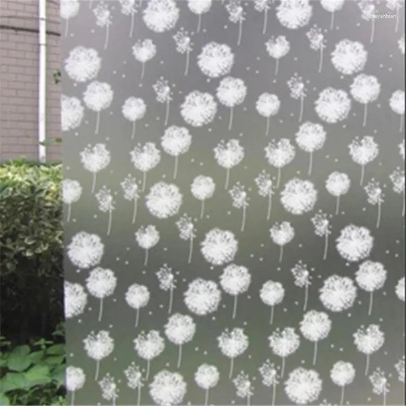 Window Stickers High-end White Dandelion Scrub Electrostatic Glass Film Glazed Paper Transparent Opaque Toilet Membrane