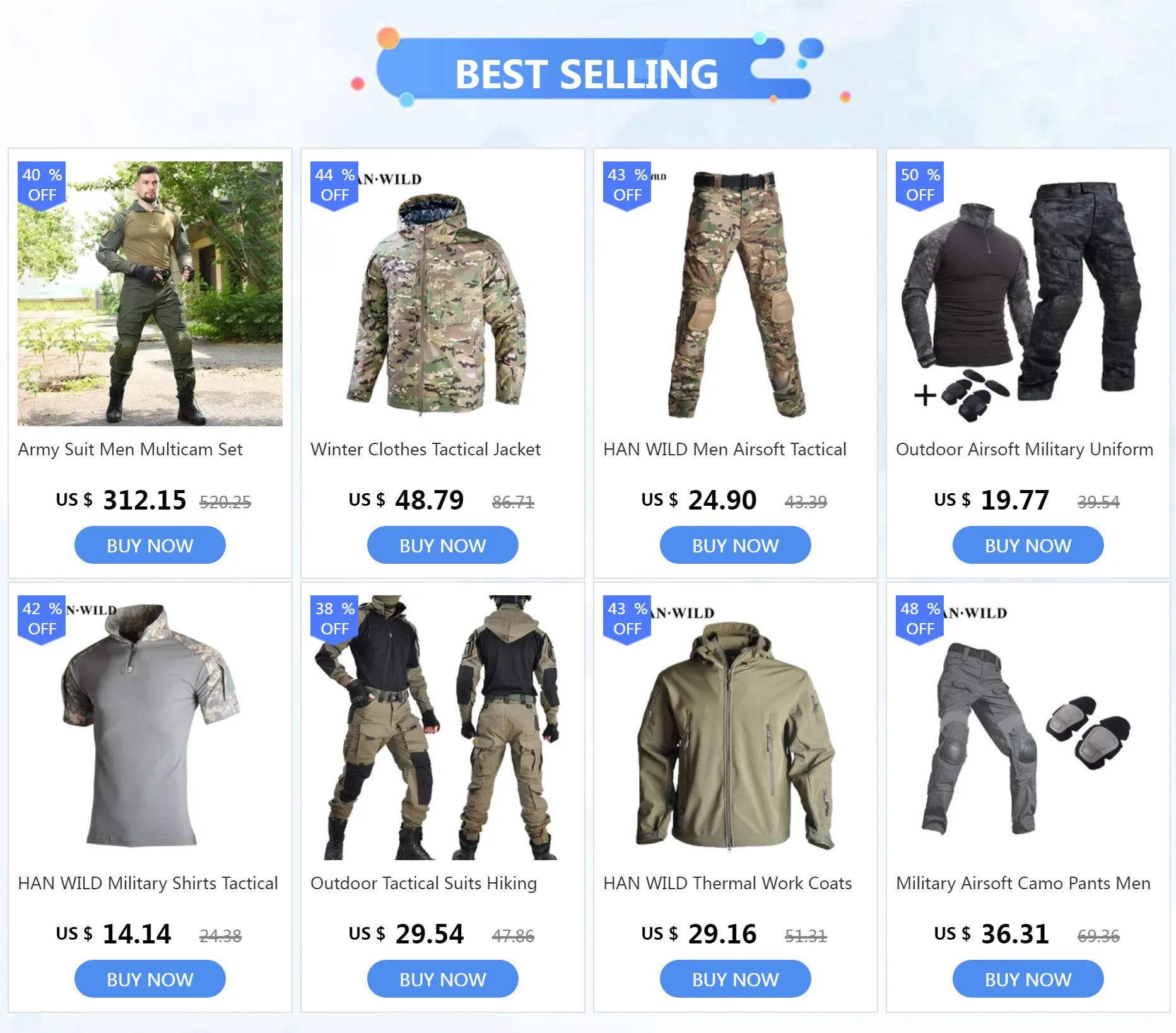 Emersongear Tactical G3 Combat Uniform Sets 2017 Mens Camouflage Suits