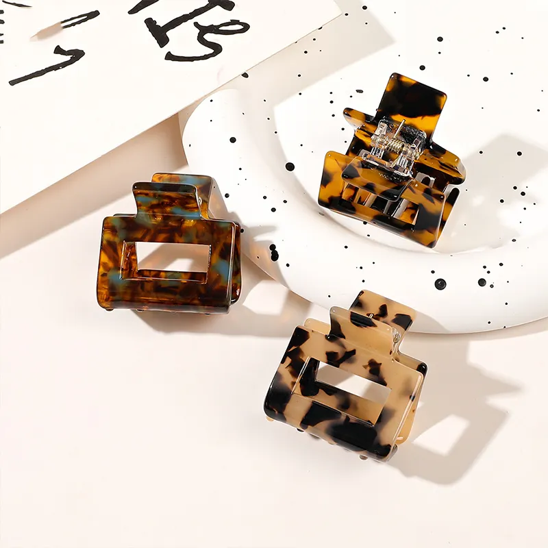 Korean Style Square Hair Claws Tortoiseshell Marble Print  display picture 2