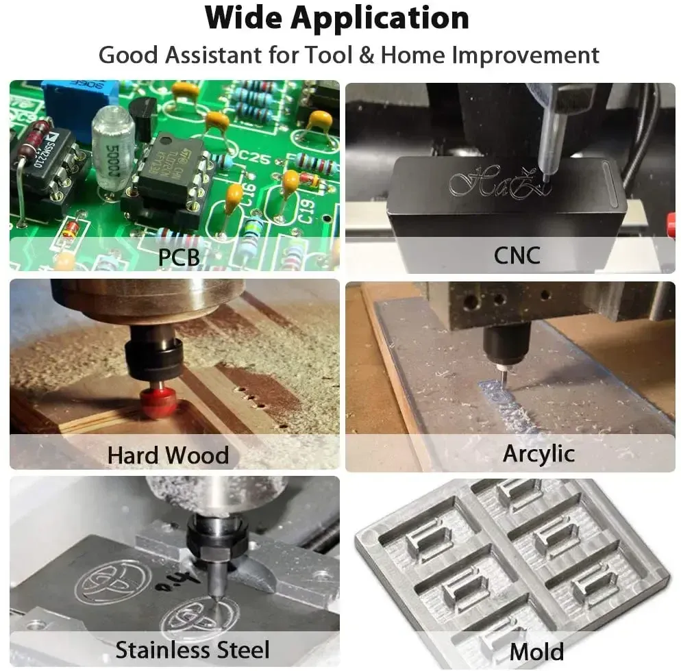 10 stcs 0,8-3.175 mm Carbide PCB Mreefnijder CNC Router Bits Corn End Mill voor PCB Machineme-maalgereedschapsgravure Machine