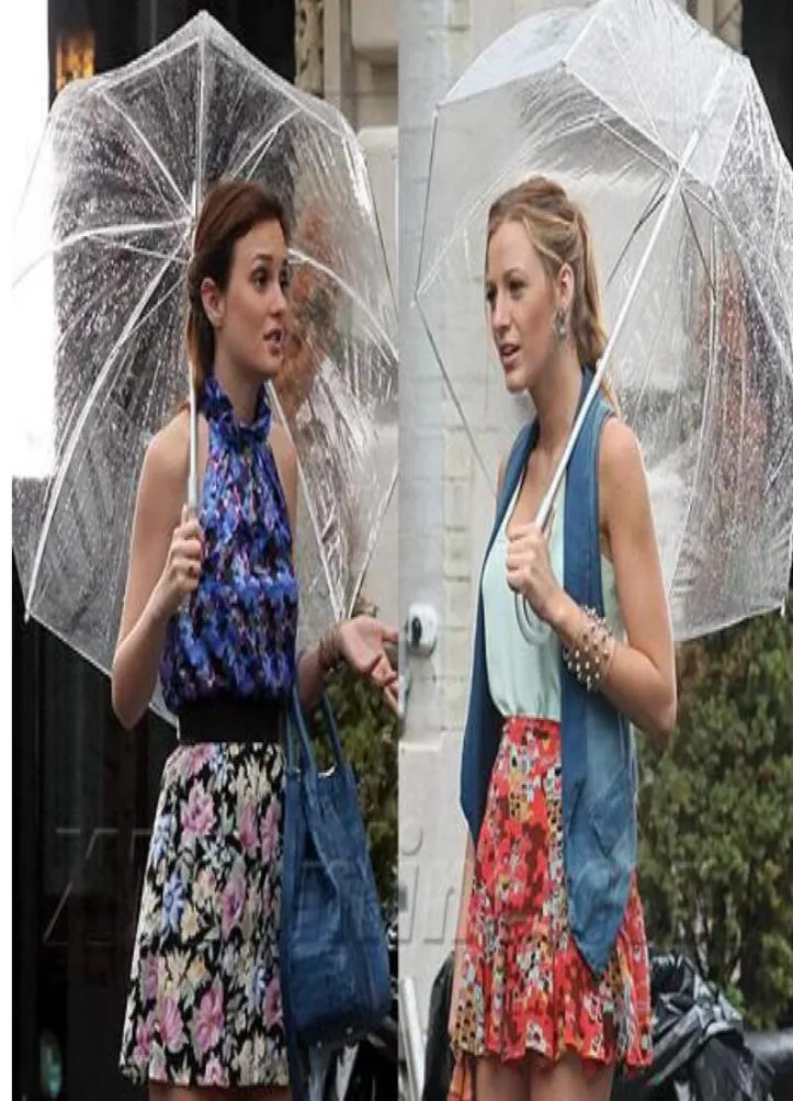 20pcs net şeffaf kabarcık derin kubbe yağmur şemsiyesi gossip kız rüzgar direnci mantar şemsiyesi şekil düğün partisi dekor3057683