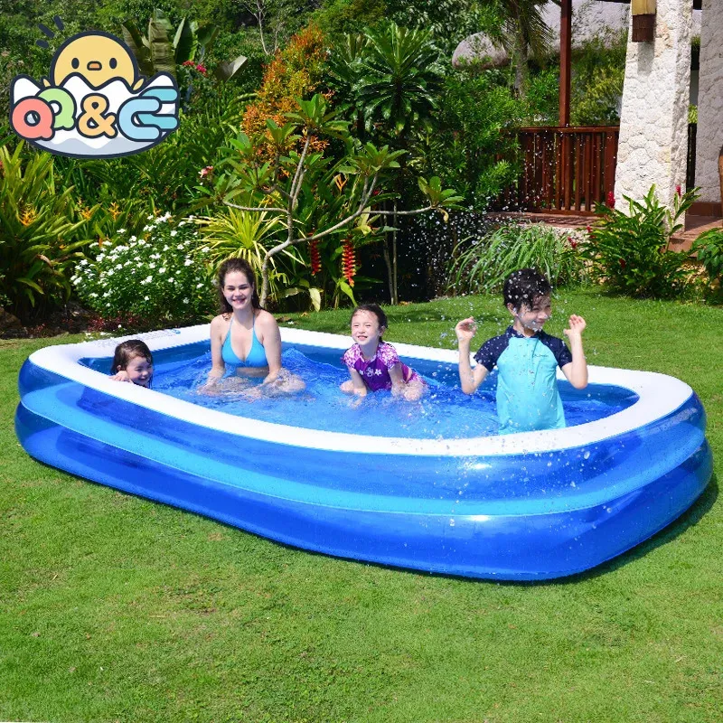 2/2,6 m grote kinderen zwembad Zomer Summer opblaasbaar speelgoed Familie Zwembad Grote kind Baby Rechthoekige PVC Outdoor Toy 240403