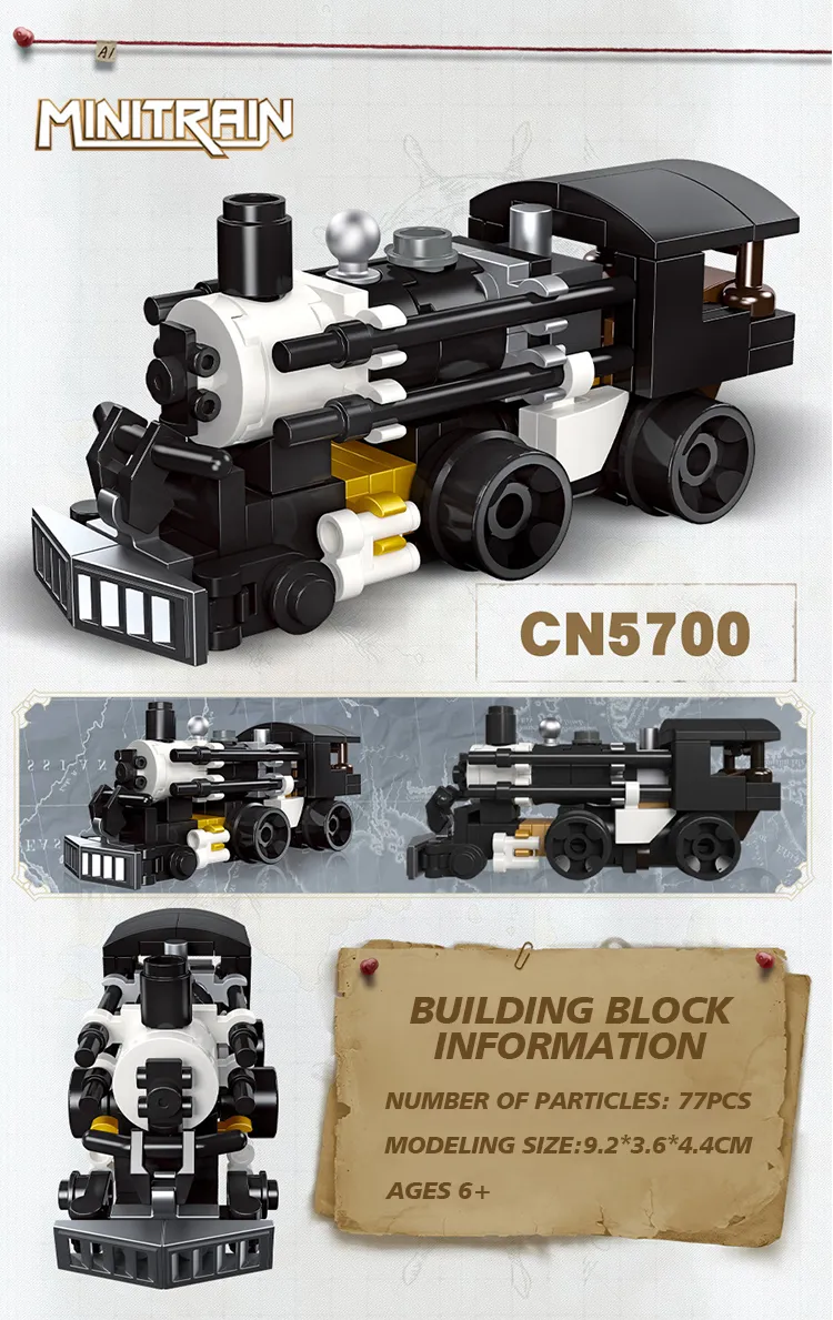 Mini Steam Train Building Blocks Set MOC Cargo City... From Ddmylovely ...