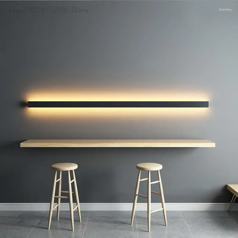 Lampa ścienna Minimalistyczna kreatywna długie nowoczesne tło LED salon łóżko Aluminiowe Światło Ligting Sconce
