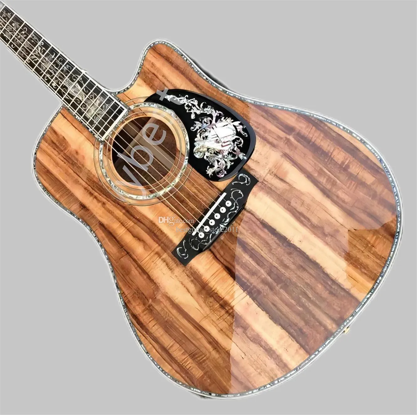 Melhor corpo elétrico de guitarra elétrica Cut Cut Cut 40 Fearless Koa Wood Wood Acoustic Guitar Hot