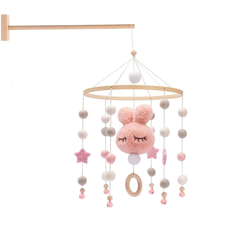 1Set Born Bed Bed Bell Crack Kern Baby Rattles Mobiles Crib Mobiles Играйте в спортзале игрушка кролик для 012 -месячных аксессуаров для корзины 240409