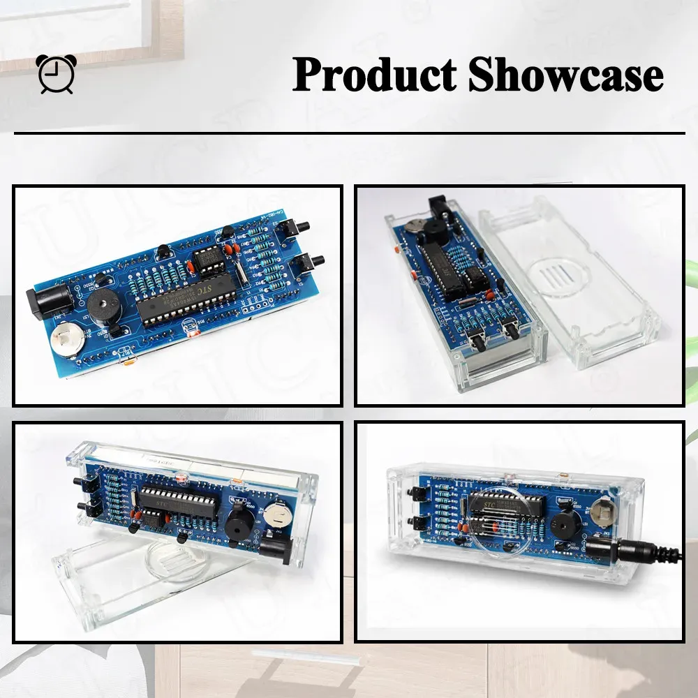 DIYデジタルクロックキットディスプレイ日付週温度アラームDS1302はんだ付けプロジェクト学習練習はんだDIY電子キット