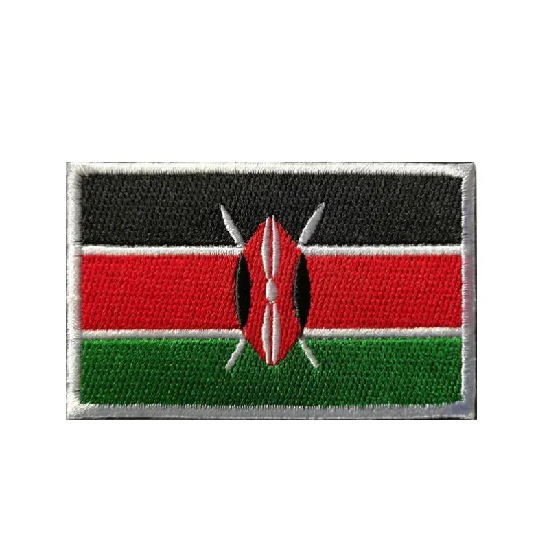 Africa Flag Hook Loop Patch Argélia Marrocos Egito Nigéria Bordado Tano Militar Militar ao ar livre Bilhões de mochilas táticas