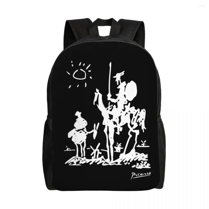 Waterproof Pablo Picasso Don Quixote Alice In Wonderland Backpack For