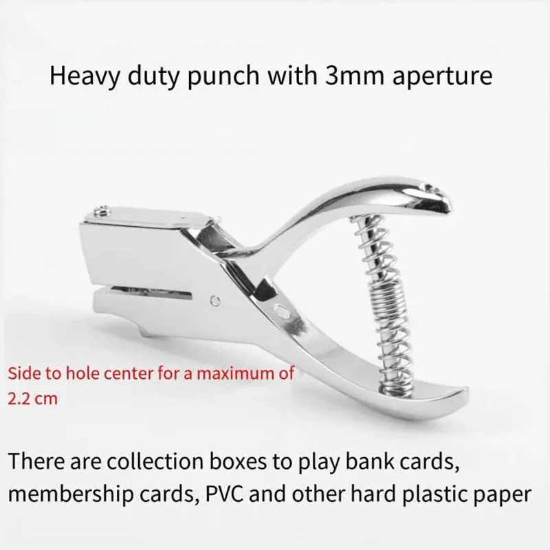 Punch Metal Manual Multifunction Paper Stansning av enhål Aluminiumlegering Handkonto Hål Punch 3mm Aperture Can Collection YH131