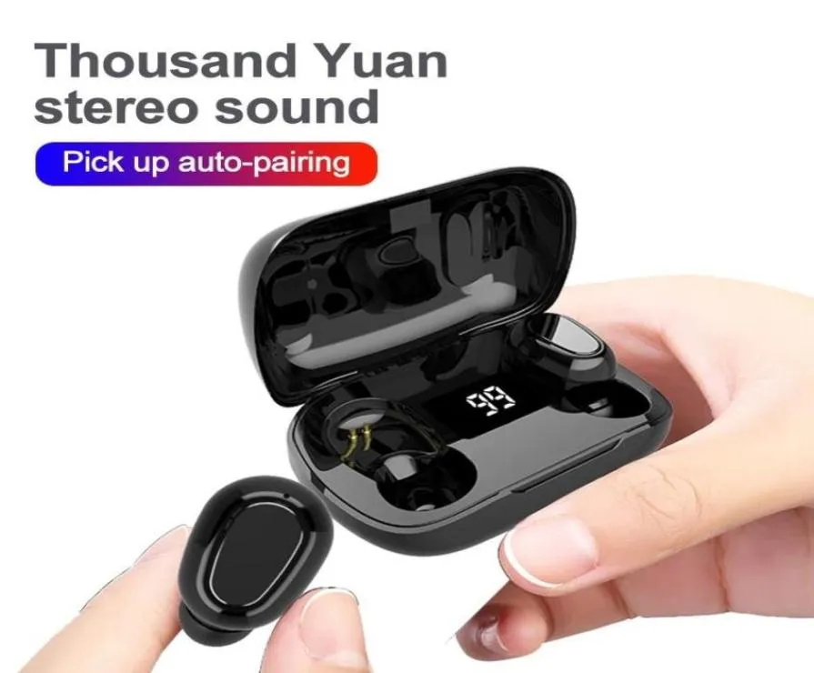 Hoofdtelefoon Aarphones L21 Pro TWS Bluetooth Aartelefoon Wireless 9D Stereo Inar Music Earbuds Headsets met MIC voor smartphones1560088