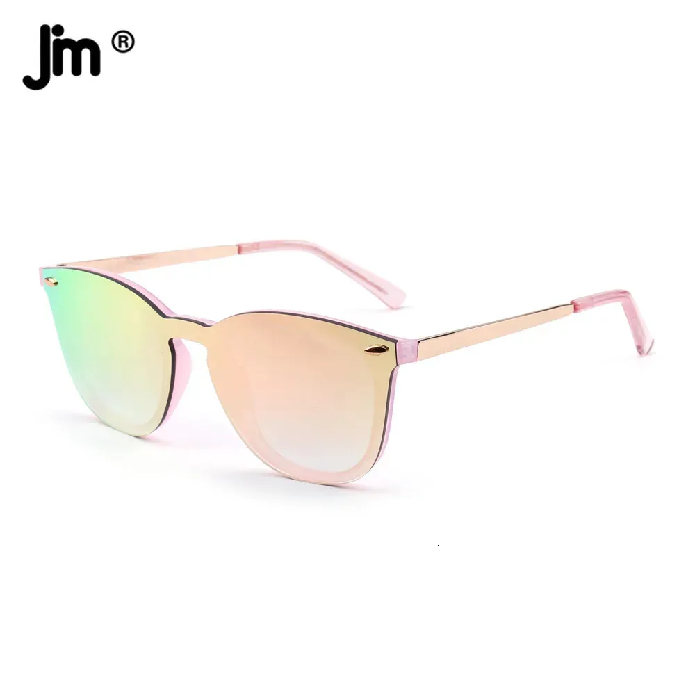 Jim Trendy Rimless speglade solglasögon Reflekterande solglasögon för kvinnor Män UV400 240327