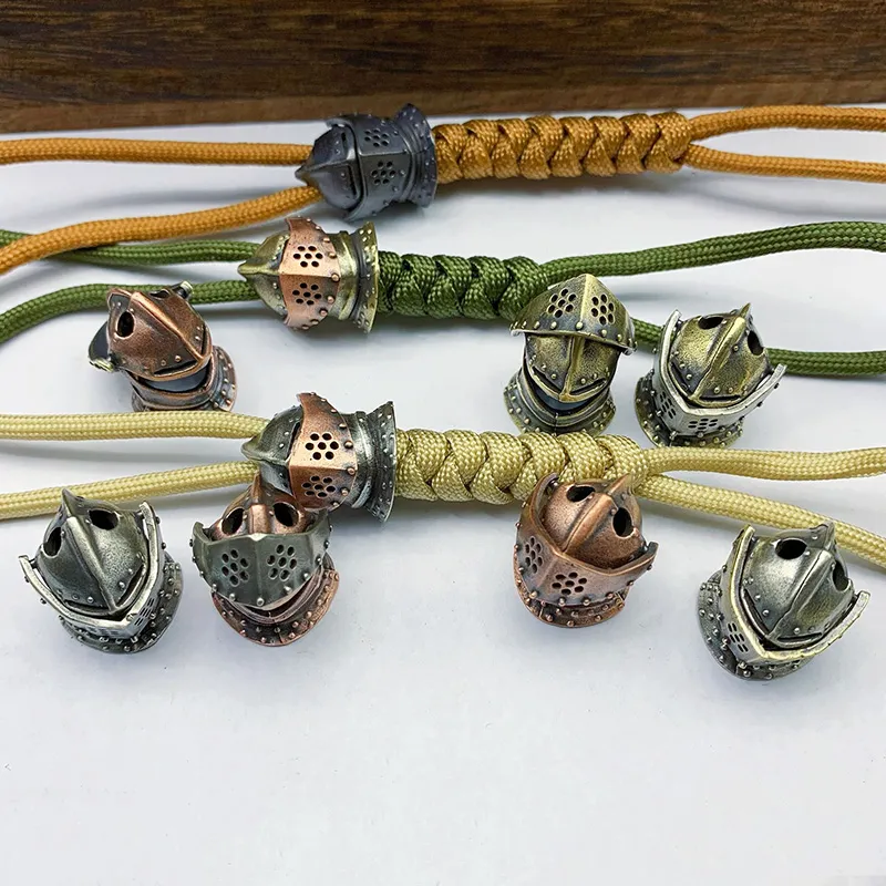 Roman Rope Keychains Openable Medieval Armor Helmet Keychain Brass Paracord Lanyard Pendant ...