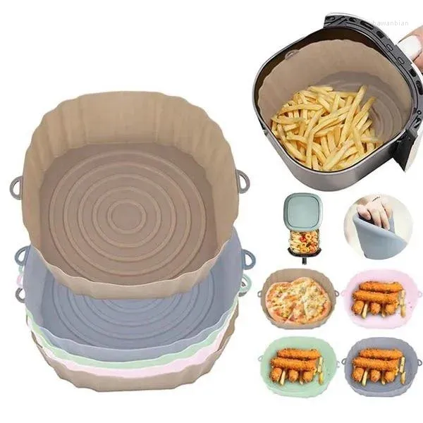 Bols Air Fryer Silicone Pot réutilisable Loueurs four à cuisson Pizza Panier de poulet frit