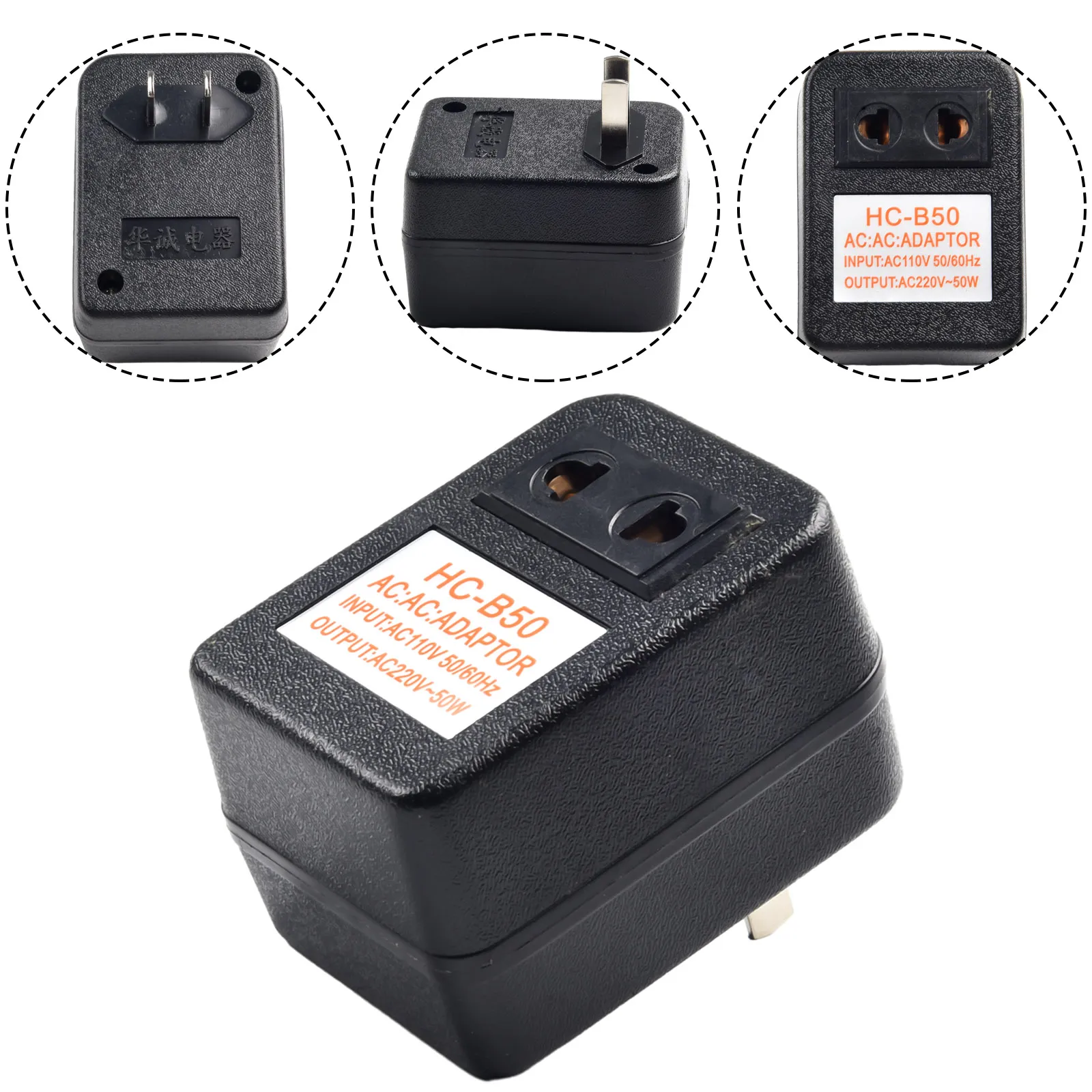 1000VA spanningsomvormer transformator AC 110V⇋220V transformatoromvormer 2x US NEMA 5-15R